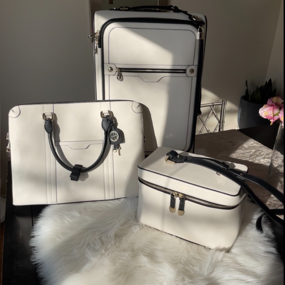 Henri Bendel West 57th Luggage Suitcase Wheelie Carry On Laptop Briefcase Train